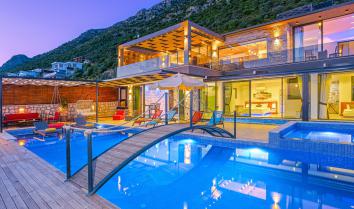 Kalkan Kiralık Villa Ada - ısıtmalı Havuzlu Korunaklı jakuzili Kiralık Villa
